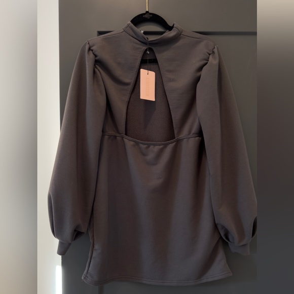 Gry Balloon Sleeve Dress Dark Green